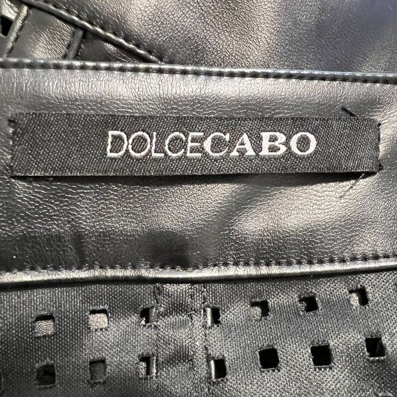 Dolce Cabo Fenestrated Black Leather Jacket Size Medium EUC - Picture 5 of 9